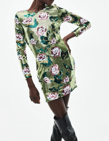 Rochie scurta Reserved, verde Verde