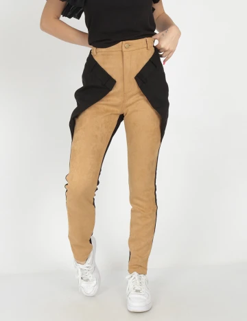 Pantaloni SHEIN, maro/negru
