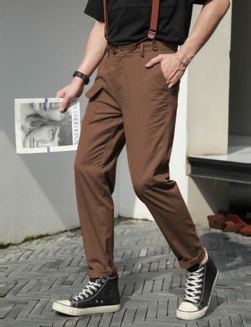 Pantaloni SHEIN, maro, XXL