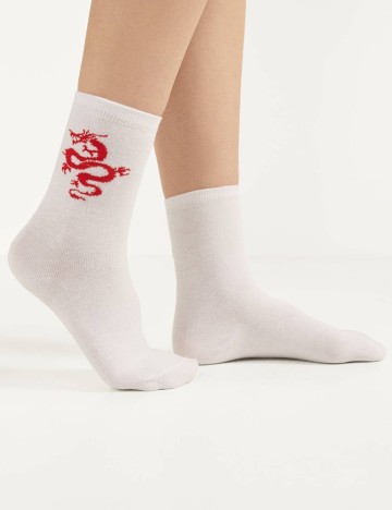 Set de sosete Bershka, alb