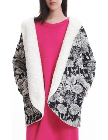 Cardigan reversibil Reserved, alb/negru, S