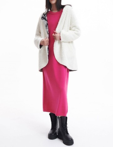Cardigan reversibil Reserved, alb/negru