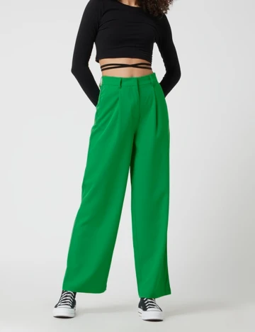 Pantaloni Pieces, verde Verde