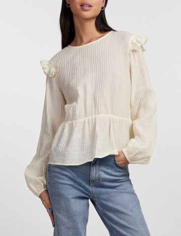 Bluza Pieces, galben deschis