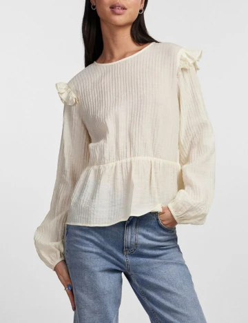 Bluza Pieces, galben deschis