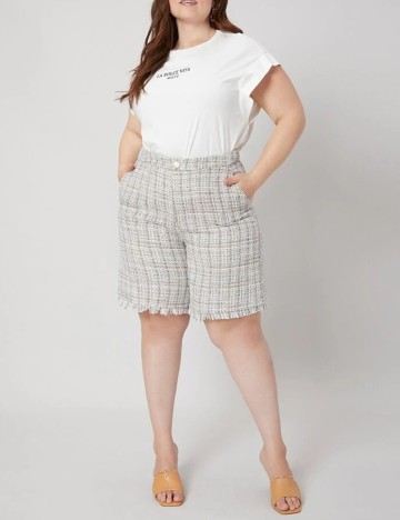 
						Pantaloni Scurti SHEIN CURVE, crem, 1 XL