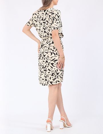 Rochie scurta Vila, crem/negru