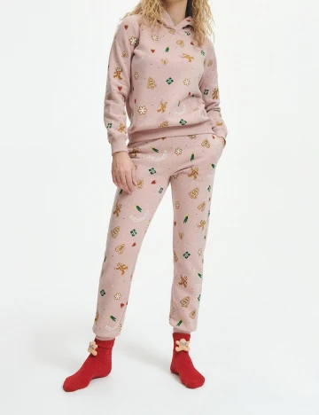 Pantaloni Reserved, roz pudra