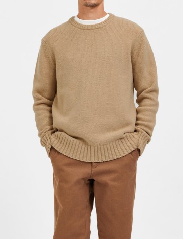 Pulover Selected, bej, M