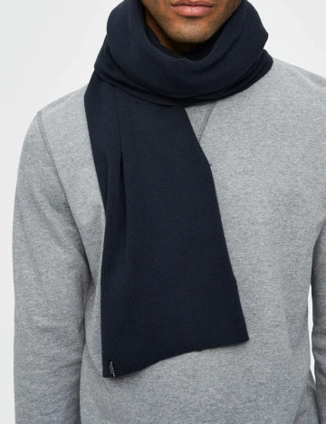 Fular Selected, bleumarin Albastru