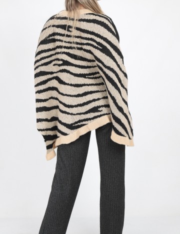 Poncho SHEIN, crem/negru