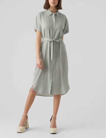 Rochie medie Vero Moda, alb/verde