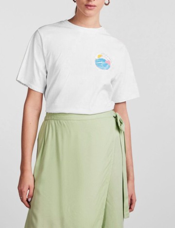 Tricou Pieces, alb