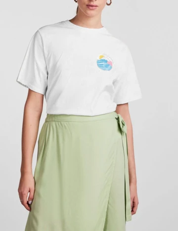 Tricou Pieces, alb