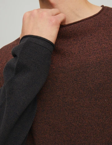 Bluza Jack&Jones, negru/maro