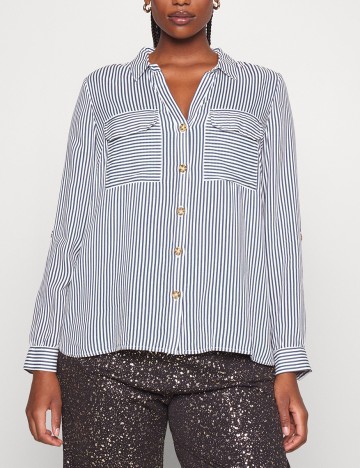 Camasa Vero Moda, alb/gri, L