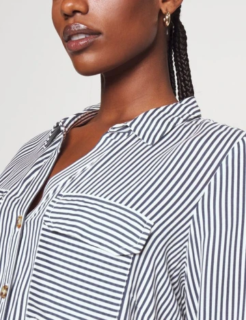 Camasa Vero Moda, alb/gri