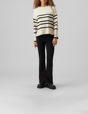 Pulover Vero Moda, crem/negru