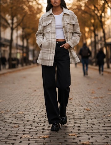 Jacheta shacket NA-KD, bej