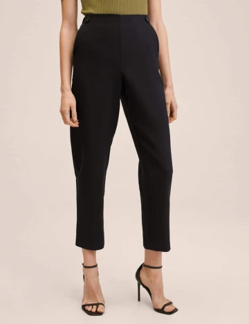 Pantaloni Mango, negru Negru