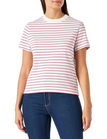 Tricou Comma, roz/alb