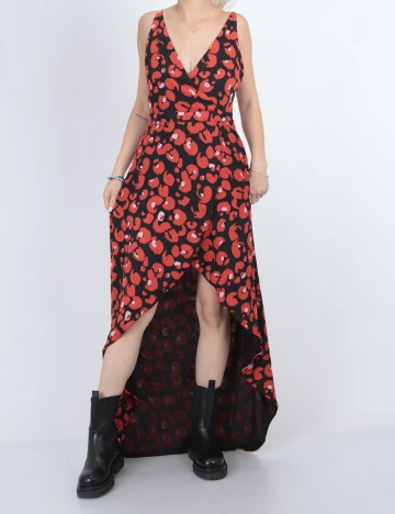 Rochie lunga Guess, rosu/negru