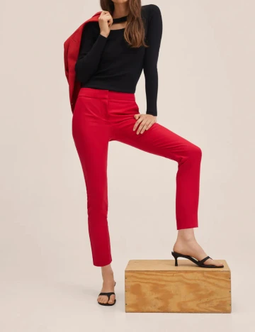 Pantaloni Mango, rosu