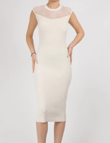 Rochie medie Marciano Guess, ecru