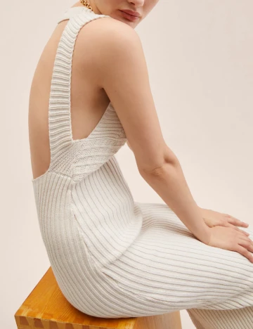 Rochie lunga Mango, ecru