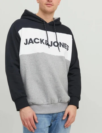 Hanorac Jack&Jones Plus Size Men, gri/bleumarin Gri