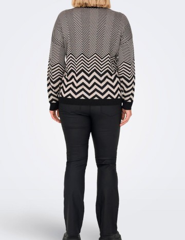 Bluza Only Carmakoma, negru/crem