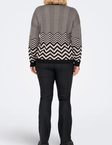 Bluza Only Carmakoma, negru/crem