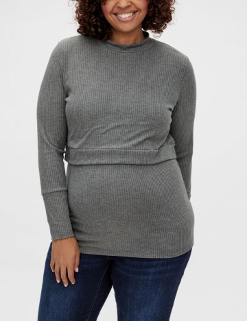 Bluza Mamalicious Plus Size, gri