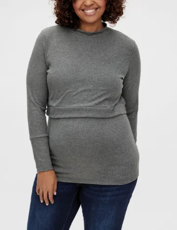 Bluza Mamalicious Plus Size, gri Gri