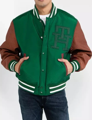 Geaca Tommy Hilfiger, verde