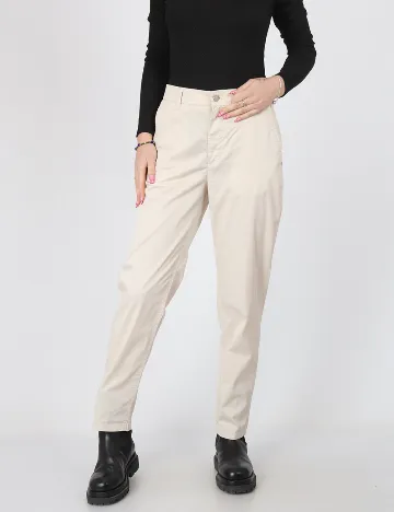 Pantaloni Guess, crem Crem