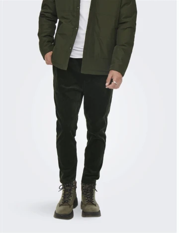 Pantaloni Only, verde inchis