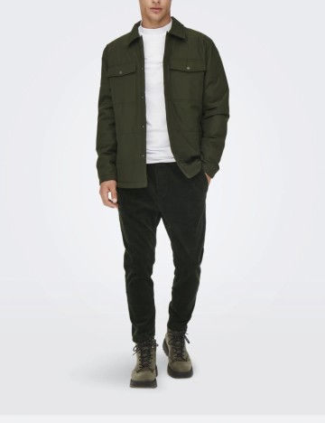 Pantaloni Only, verde inchis