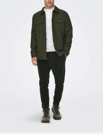 Pantaloni Only, verde inchis
