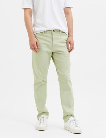 Pantaloni Selected, verde deschis