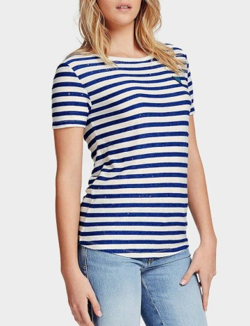 
						Tricou Guess, alb/albastru