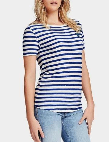 Tricou Guess, alb/albastru