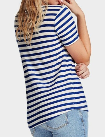 Tricou Guess, alb/albastru
