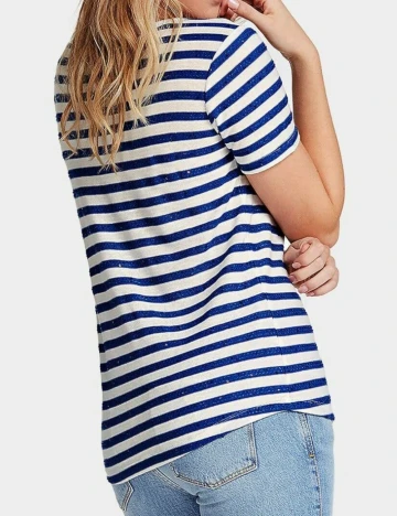 Tricou Guess, alb/albastru