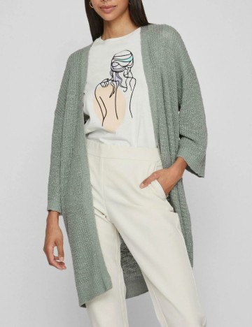 
						Cardigan Vila, verde deschis