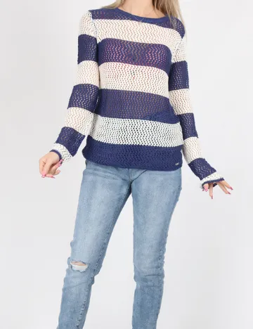 Bluza Guess, alb/albastru