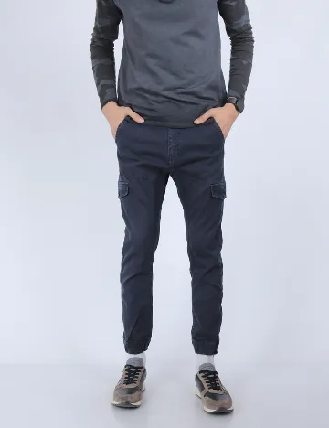 Pantaloni Guess, bleumarin