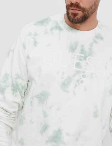 Bluza Guess, alb/verde
