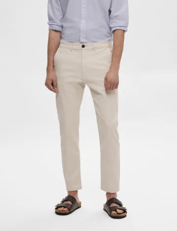 Pantaloni Selected, ecru