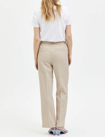 Pantaloni Selected Femme, crem
